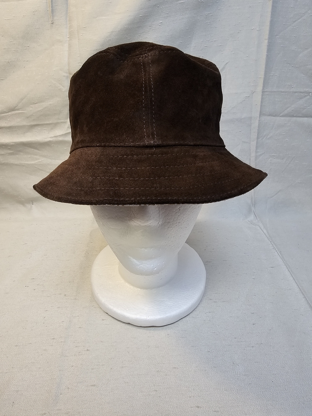 Dooney & Bourke Signature Logo Reversible Brown Suede Bucket Hat